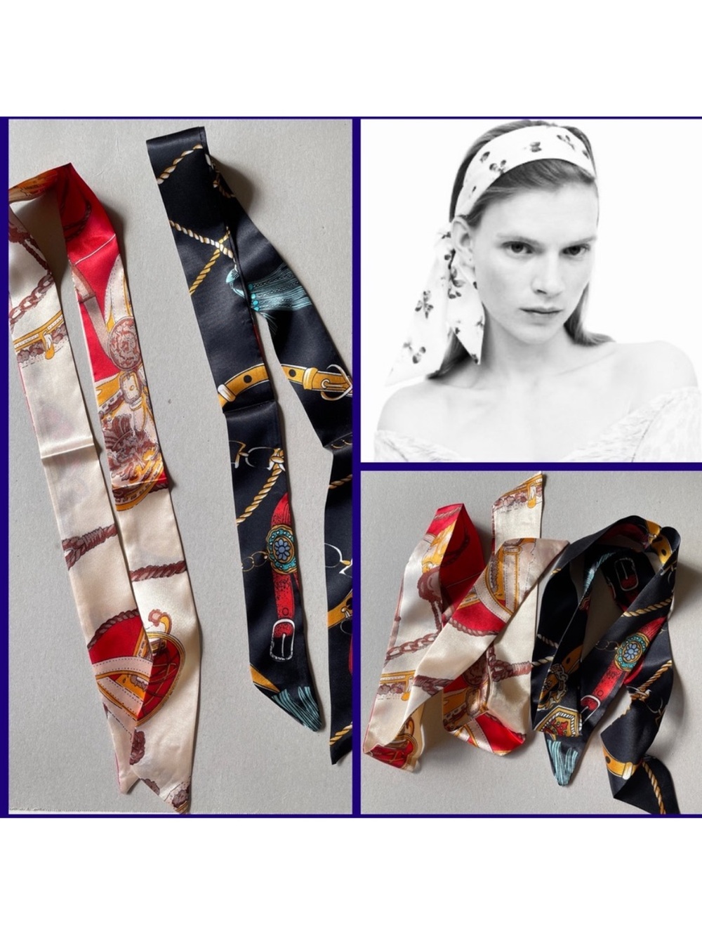 Bundle 2 head ribbons kerchiefs. NWT bag accessories scarf etc.